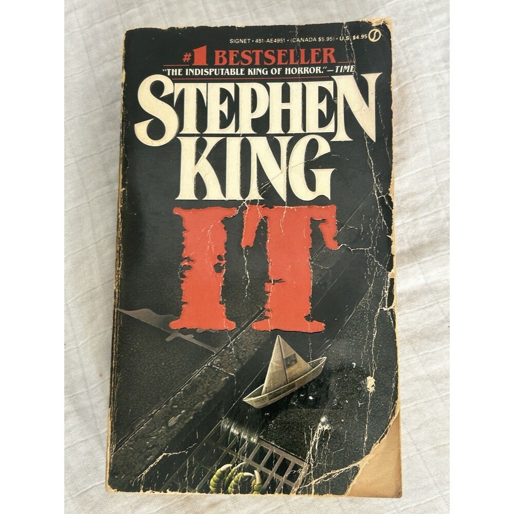 IT Stephen King First Printing Signet 1987 Paperback Horror Well loved